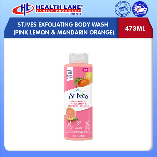 ST.IVES EXFOLIATING SABUN BADAN (PINK LEMON & MANDARIN OREN) 473ML